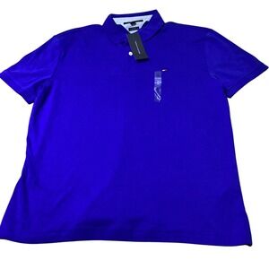 Tommy Hilfiger Mens Custom Fit Polo Shirt Royal Blue Short Sleeve Size L G NWT